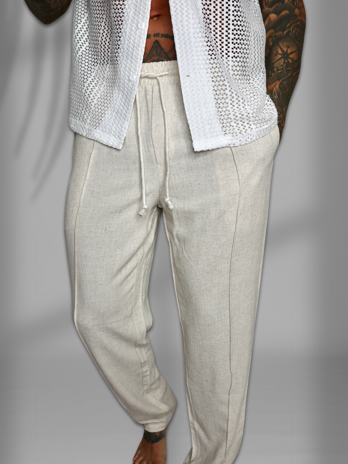 Luca Linen Trousers - Beige