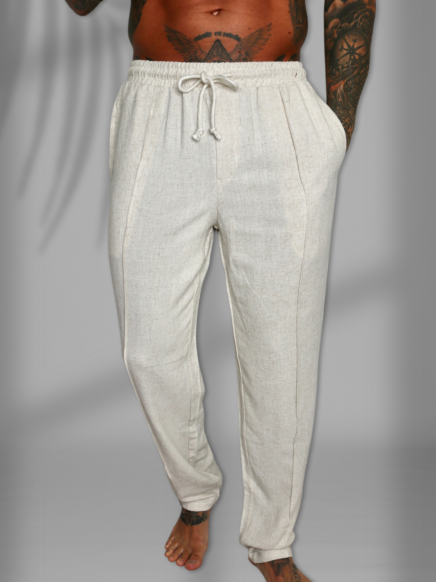 Luca Linen Trousers - Beige